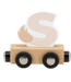 Houten letter S – roze & wit met magneetkoppeling