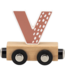 Houten trein letter V – bruin met magneetkoppeling