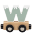 Houten letter W– groen met magneetkoppeling