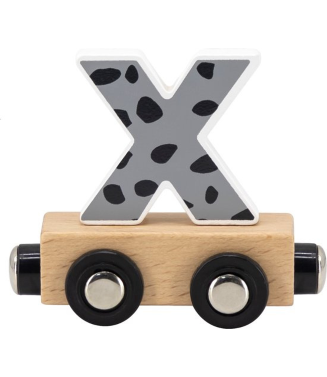 Houten letter X – grijs met magneetkoppeling