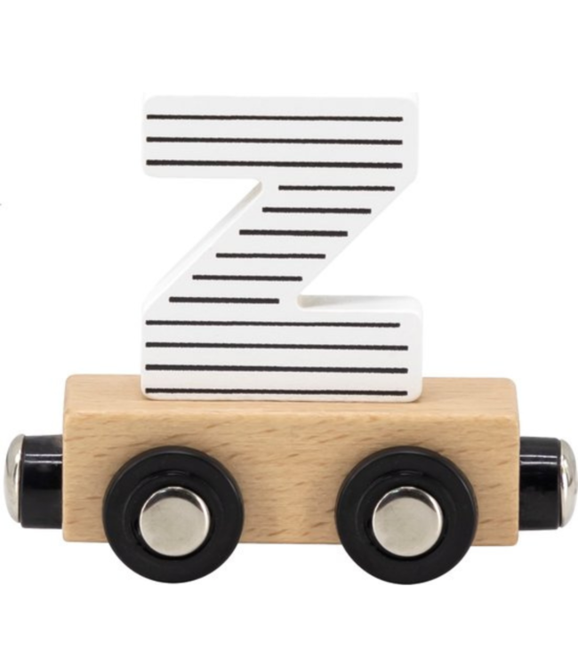 Houten letter Z – zwart & wit met magneetkoppeling