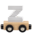 Houten letter Z – zwart & wit met magneetkoppeling