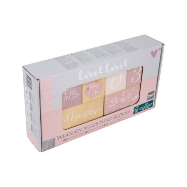 Blocs jalons en bois rose – Parfaits pour immortaliser les étapes de bébé