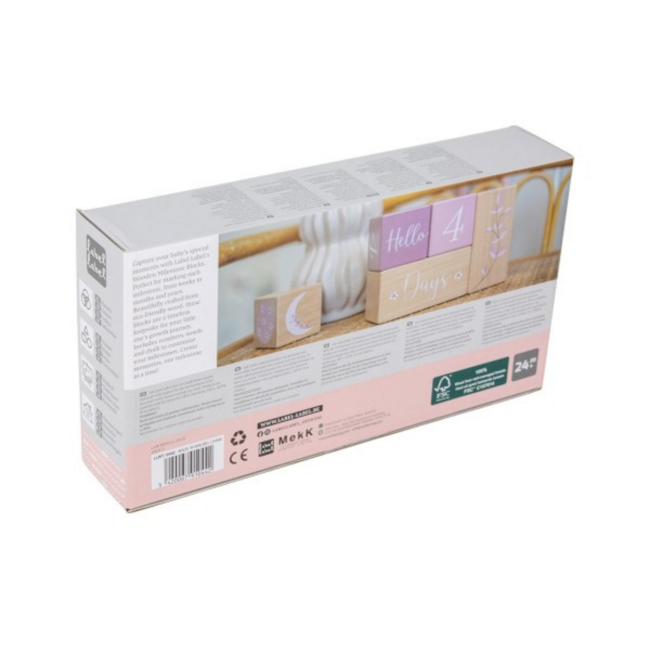 Wooden Milestone Blocks in Pink – Ideal for Capturing Baby’s Milestones