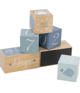 Label Label Houten mijlpaal blokken | Blauw
