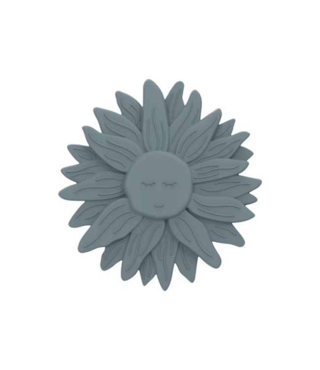 Bijtspeelgoed in de vorm van een zonnebloem – Blauw siliconen bijtspeeltje voor baby’s