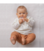 Bijtspeelgoed zonnebloem in nougat kleur – zacht siliconen bijtring voor baby’s