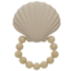 Jouet de dentition coquillage avec perles en bois – Anneau de dentition en silicone nougat