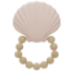 Jouet de dentition coquillage avec perles en bois – Anneau de dentition rose pour bébé