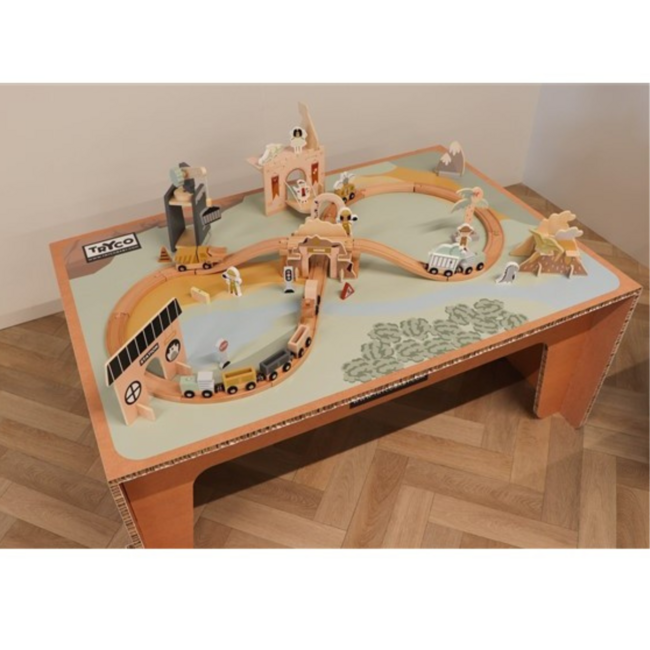 Houten treinbaan voor kinderen – Basisset met rails, trein en accessoires