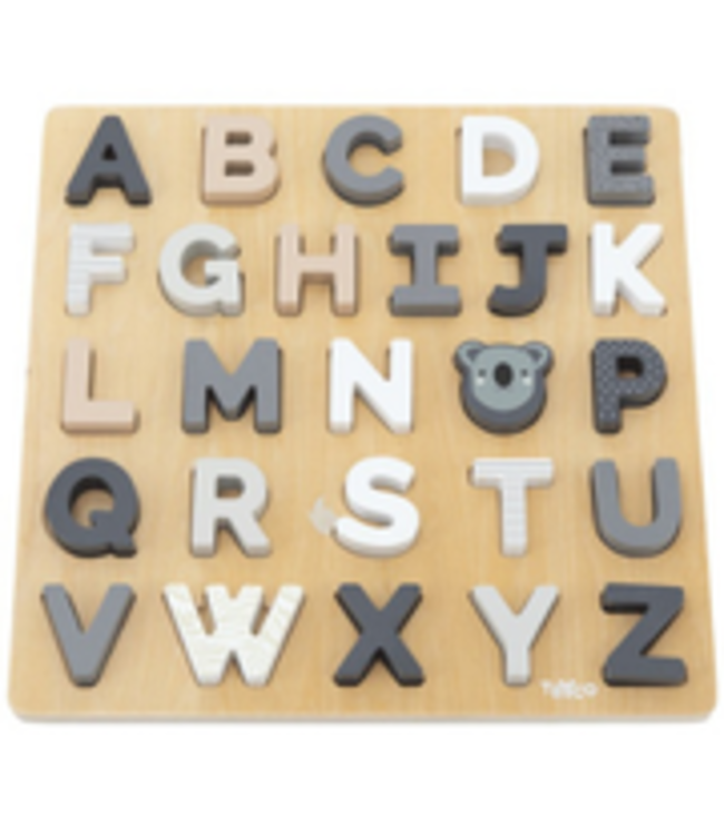 Houten alfabet puzzel – educatief speelgoed om spelenderwijs letters te leren