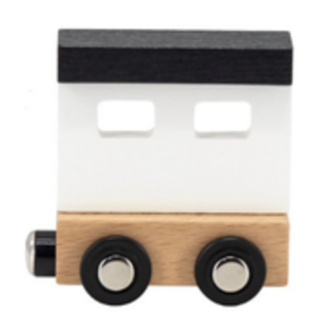 Wagon de fin coloré pour train de lettres en bois – une touche joyeuse pour chaque prénom