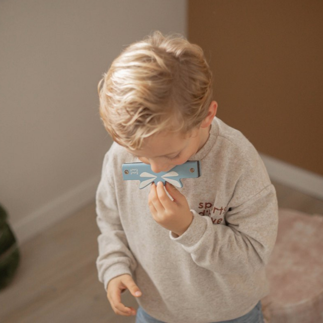 Houten mondharmonica in nougatkleur – leuk muziekinstrument voor kinderen