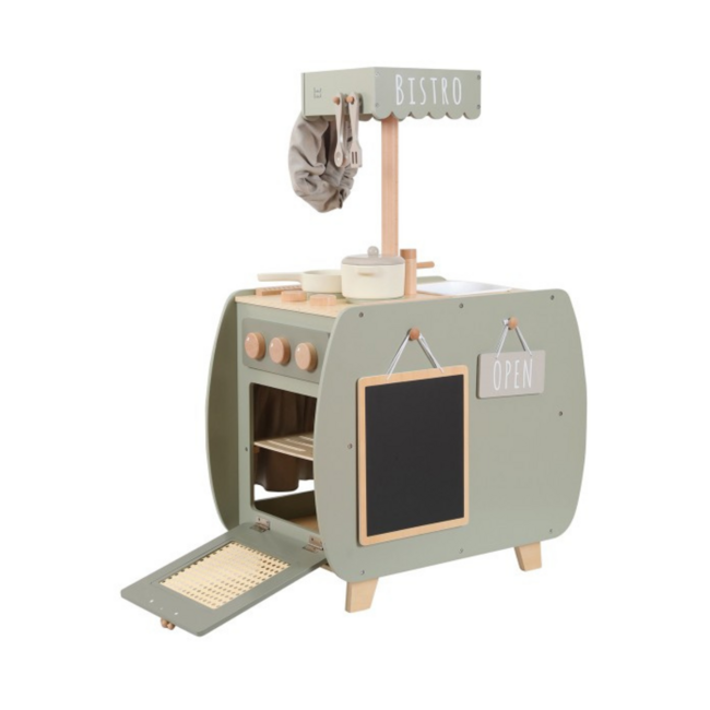 Cuisine en bois Bistro couleur olive – idéale pour les petits chefs créatifs