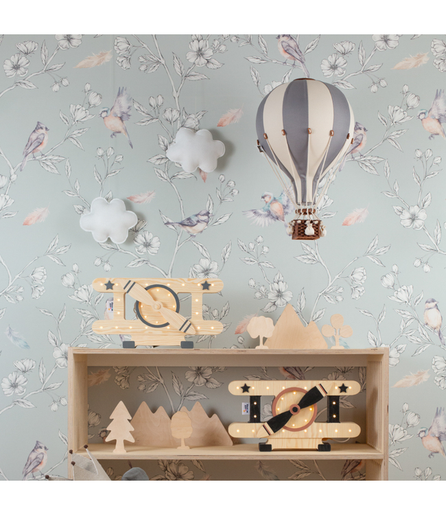 Grote decoratieve luchtballon in beige/grijs voor een dromerige kinderkamer