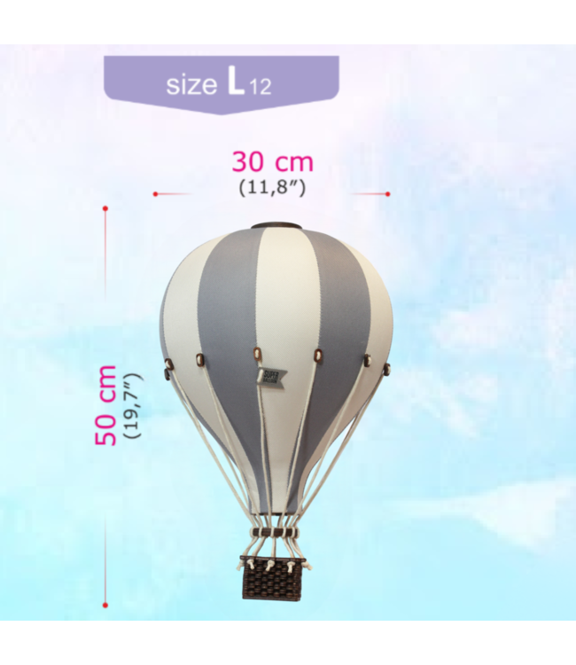 Grote decoratieve luchtballon in beige/grijs voor een dromerige kinderkamer