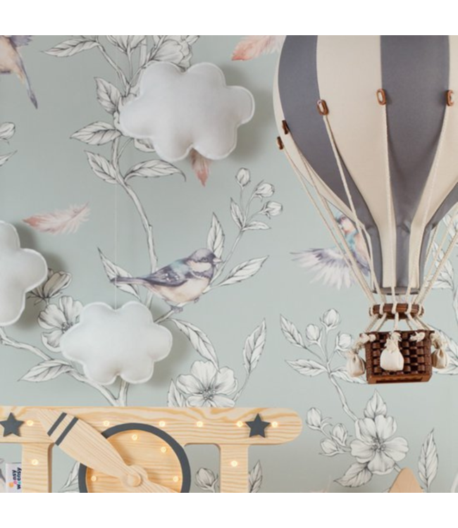Grote decoratieve luchtballon in beige/grijs voor een dromerige kinderkamer