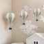 Decorative hot air balloon size S in beige and gold – elegant wall decor for the nursery