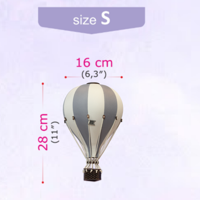 Decorative Hot Air Balloon Size S – Beige/Grey
