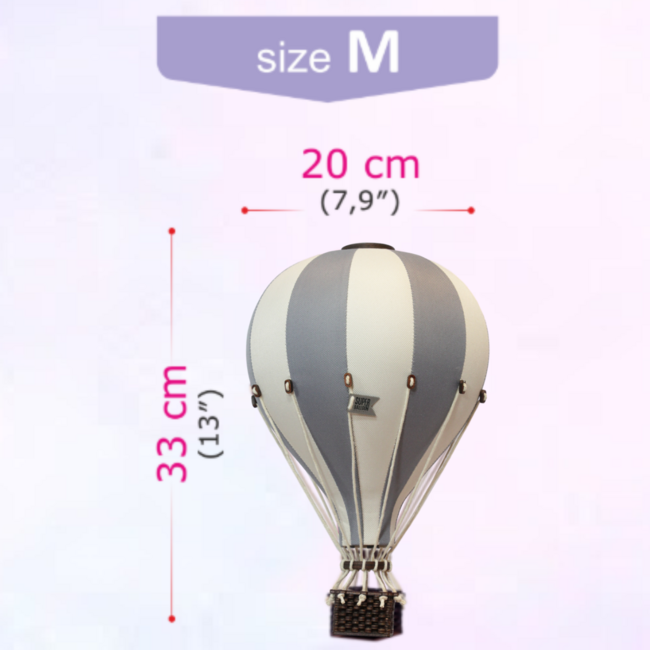 Decoratieve luchtballon maat M in beige en grijs – een stijlvolle eyecatcher voor de kinderkamer
