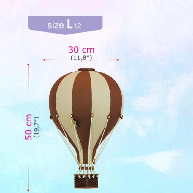 Decoratieve luchtballon maat L in beige en bruin – stijlvolle kinderkamerdecoratie