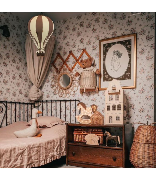 Decoratieve luchtballon maat L in beige en bruin – stijlvolle kinderkamerdecoratie