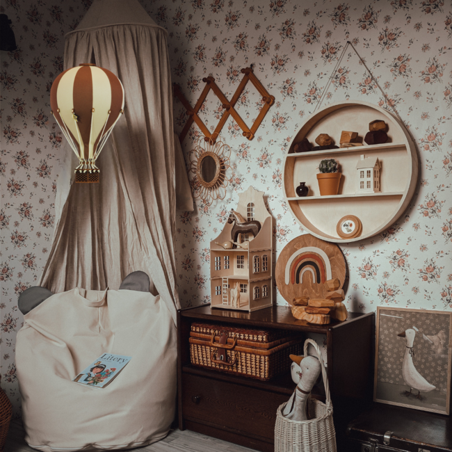 Decoratieve luchtballon maat M in beige en bruin – charmante kinderkamerdecoratie
