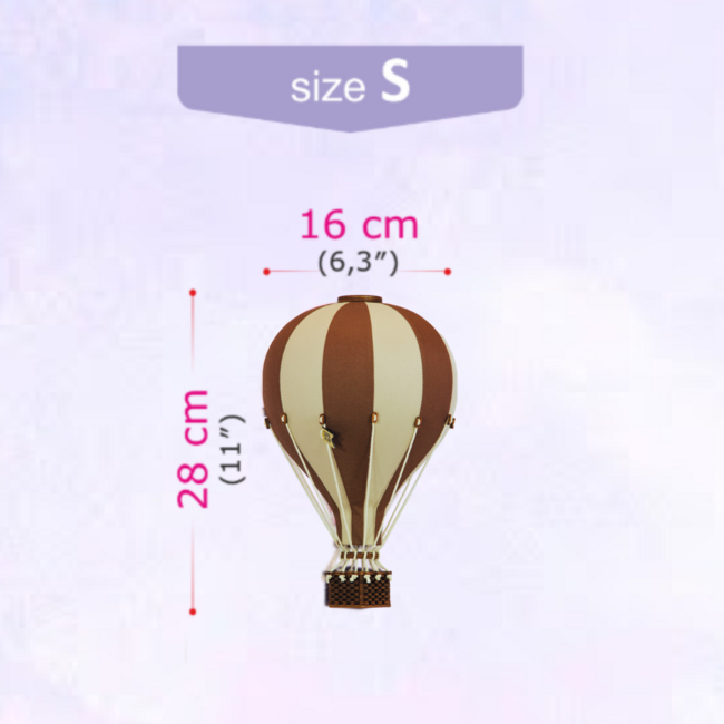 Decorative hot air balloon size S in beige and brown – dreamy and stylish wall decor for the nursery