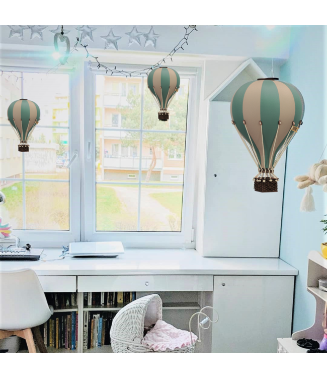 Decoratieve luchtballon maat S in mint en beige – stijlvolle wanddecoratie voor de kinderkamer