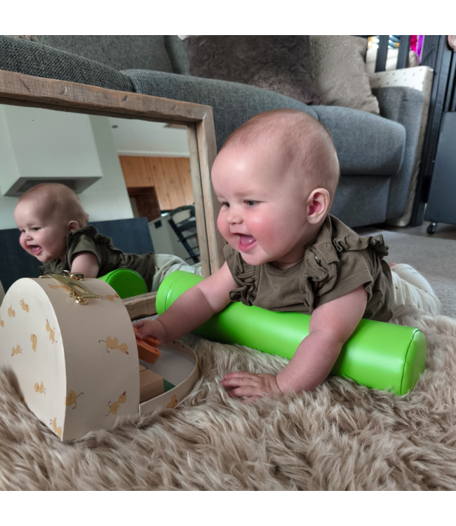 Foam kruiprol in groen – stimuleert balans, beweging en spel