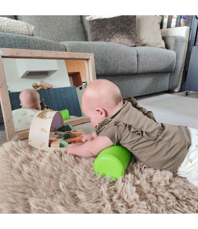 Foam kruiprol in groen – stimuleert balans, beweging en spel