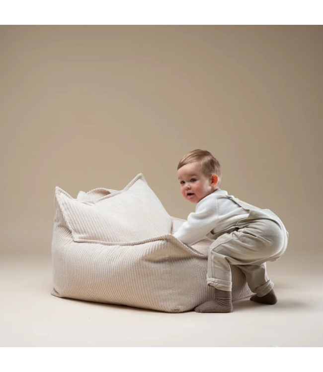 Zitzak van zachte corduroy stof – kleur Marsmallow