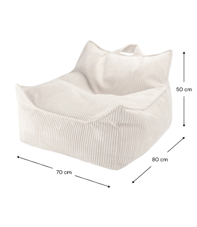 Zitzak van zachte corduroy stof – kleur Marsmallow