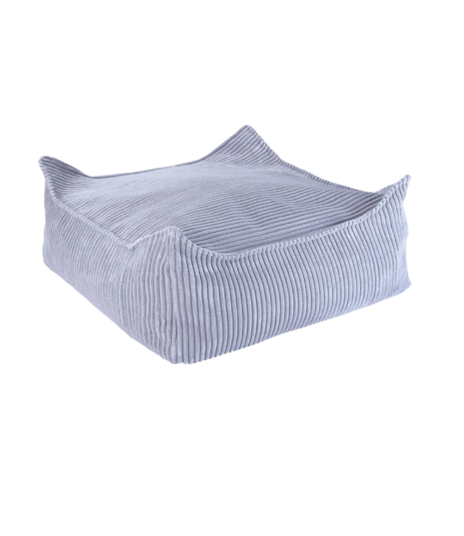 Zitzak van zachte corduroy stof Ottoman – kleur Blueberry blue