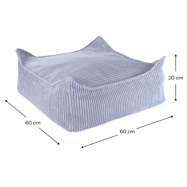 Pouf Ottoman en tissu velours côtelé doux – couleur Blueberry blue