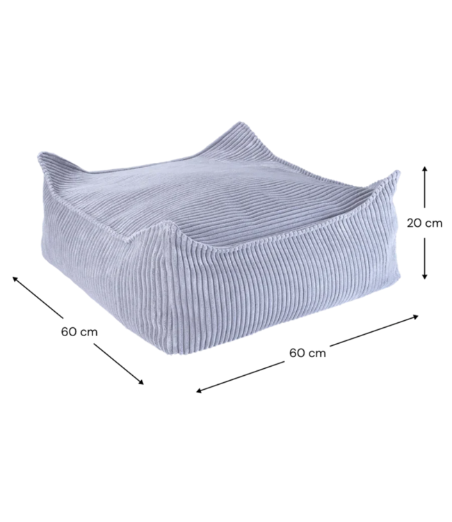 Zitzak van zachte corduroy stof Ottoman – kleur Blueberry blue
