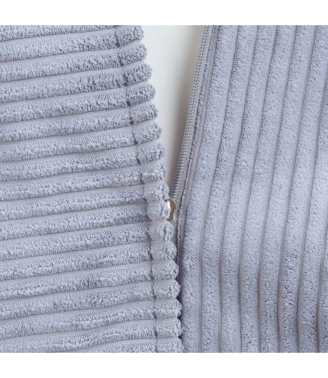 Zitzak van zachte corduroy stof Ottoman – kleur Blueberry blue