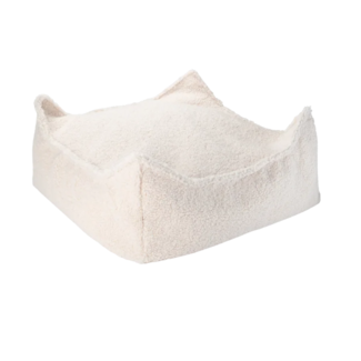 Wigiwama Quadratischer Sitzsack Teddystoff Ottoman | Cream White
