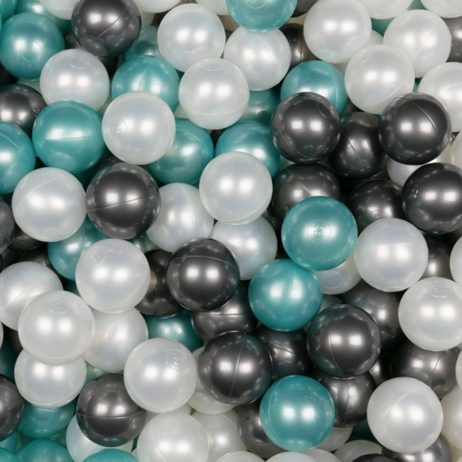 Metallic turquoise ball pit balls – set of 50 safe play balls