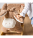 Hobbeldier ezel van teddy stof in beige – knuffelzacht en stevig hobbelplezier