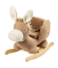 Hobbeldier ezel van teddy stof in beige – knuffelzacht en stevig hobbelplezier