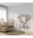 Bi&li creaties Muursticker Floral | Zittend olifantje
