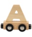 Houten lettertrein in naturel hout – losse letter A om de naam compleet te maken