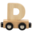 Tryco Houten lettertrein - naturel |  Letter D