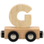 Wooden letter train in natural wood – separate letter G to complete the name