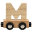 Wooden letter train in natural wood – separate letter M to complete the name