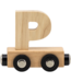 Houten lettertrein in naturel hout – losse letter P om de naam compleet te maken