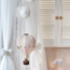 Decorative hot air balloon size M in pink and beige – stylish nursery wall decor