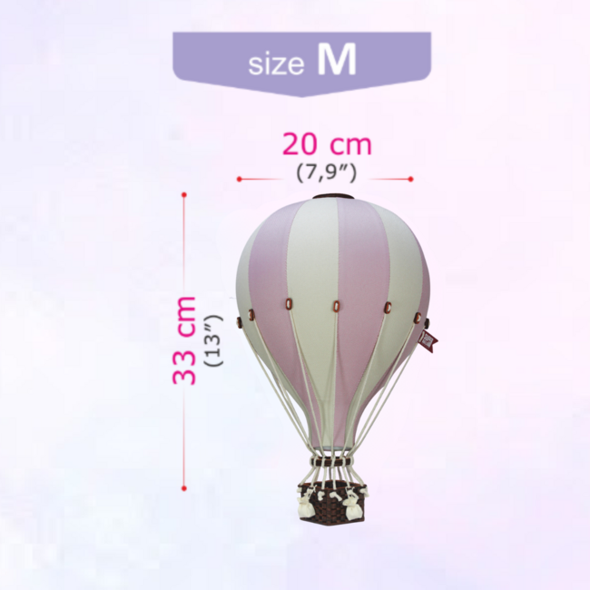 Decoratieve luchtballon maat M in roze en beige – stijlvolle wanddecoratie voor de kinderkamer