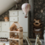 Decorative hot air balloon size L in pink and beige – stylish nursery wall decor
